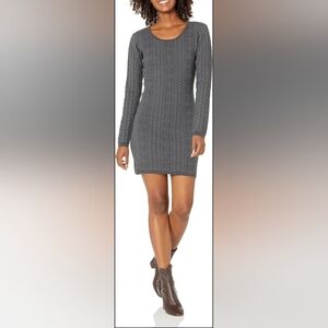 Matty M, Bodycon Scoop neck Sweater Dress, Sz. M., Charcoal gray
